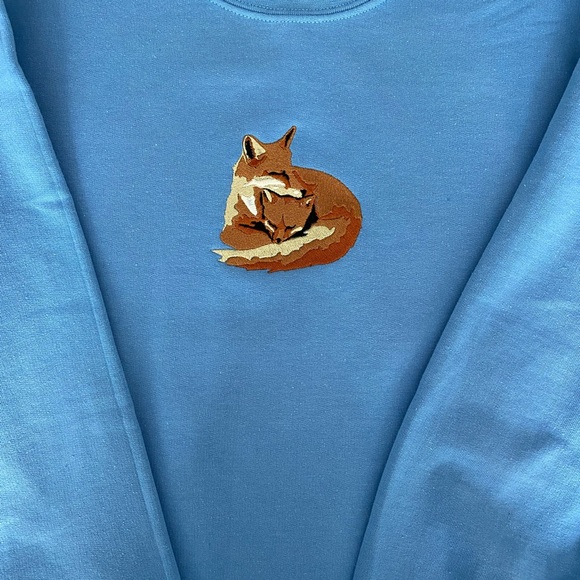 Other - Mama and Baby Fox Embroidered Sweatshirt